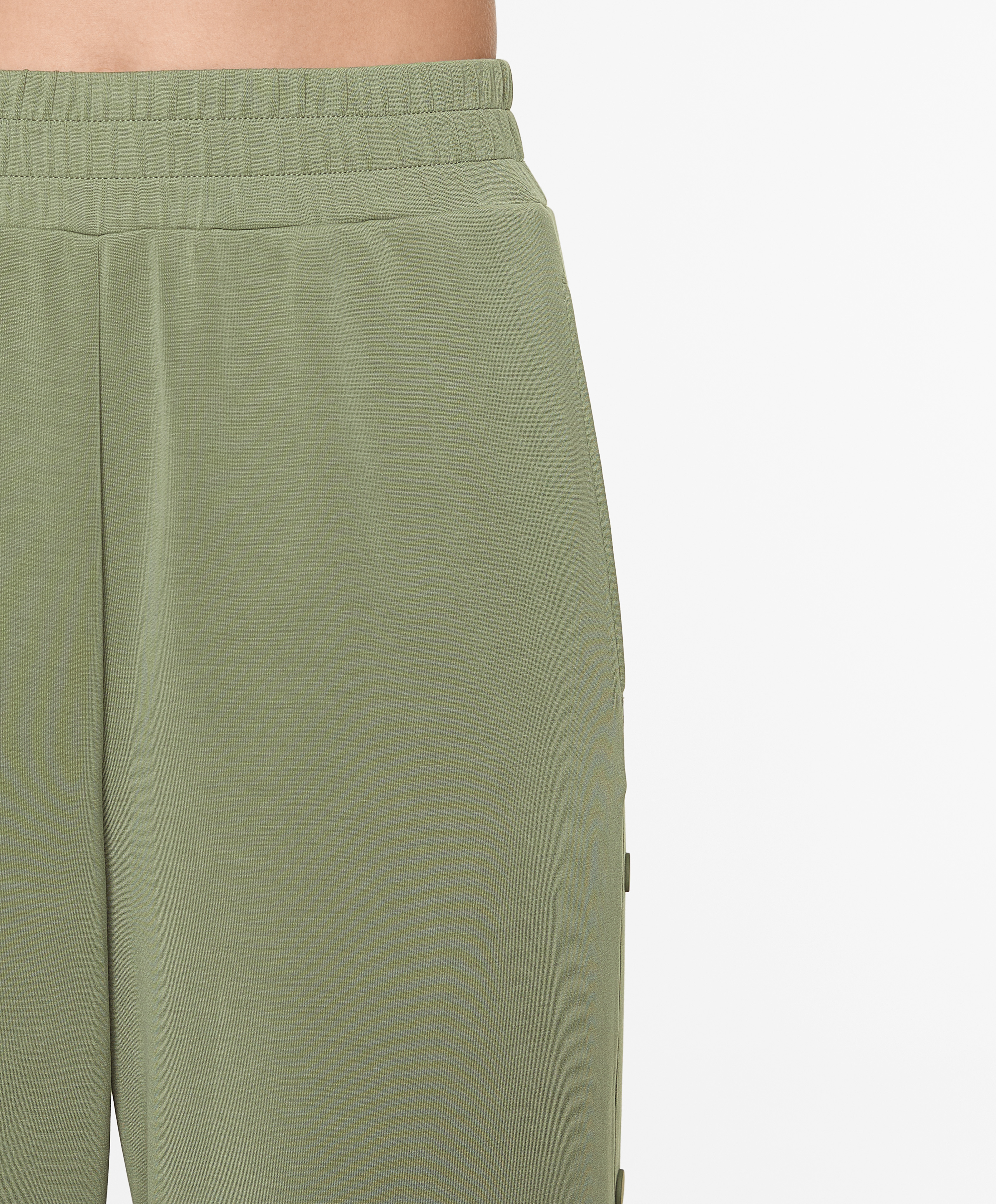 OYSHO Soft-touch wide, straight-leg trousers with modal and buttons