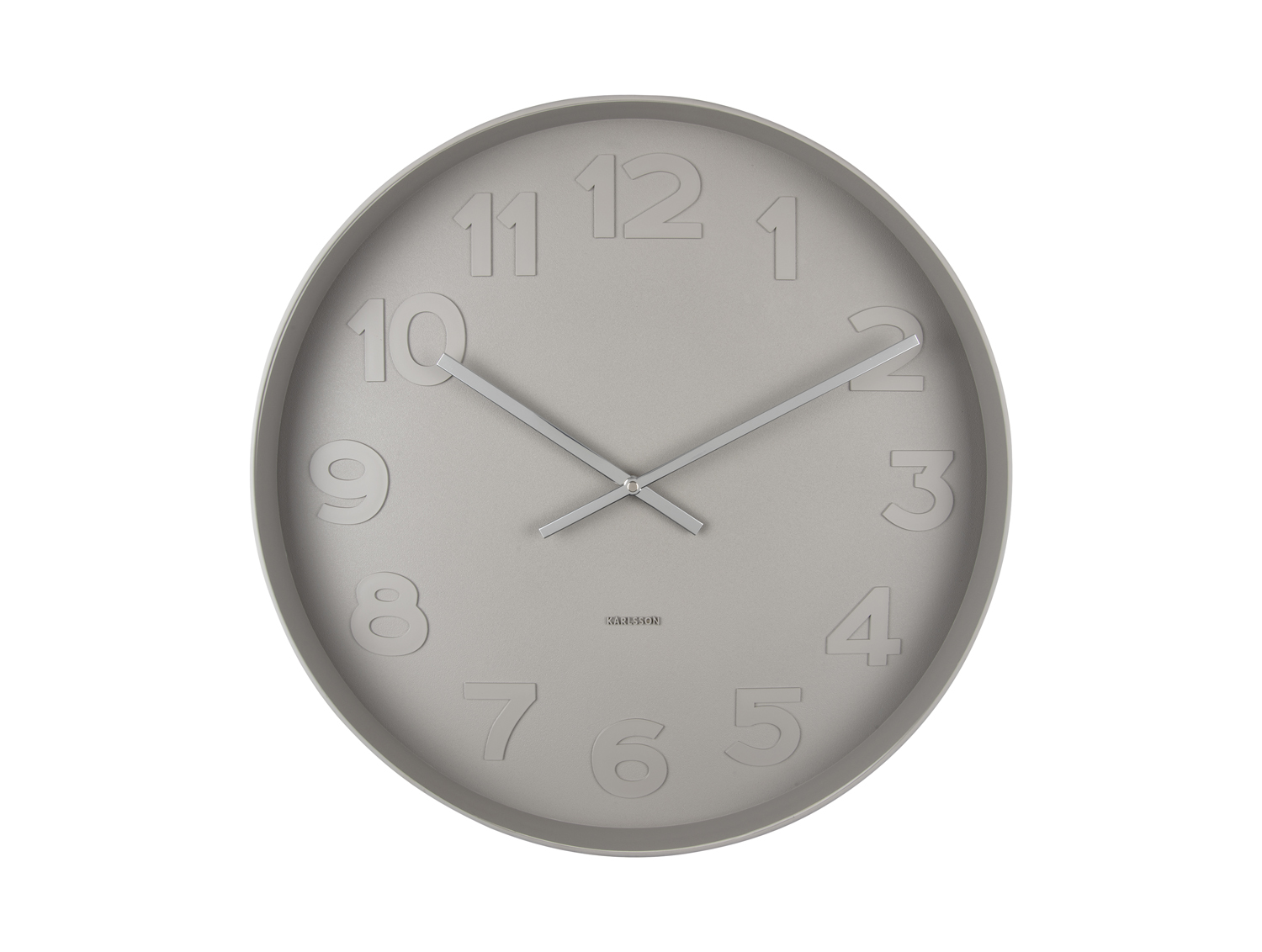 Wall clock Mr. Grey numbers large, warm grey