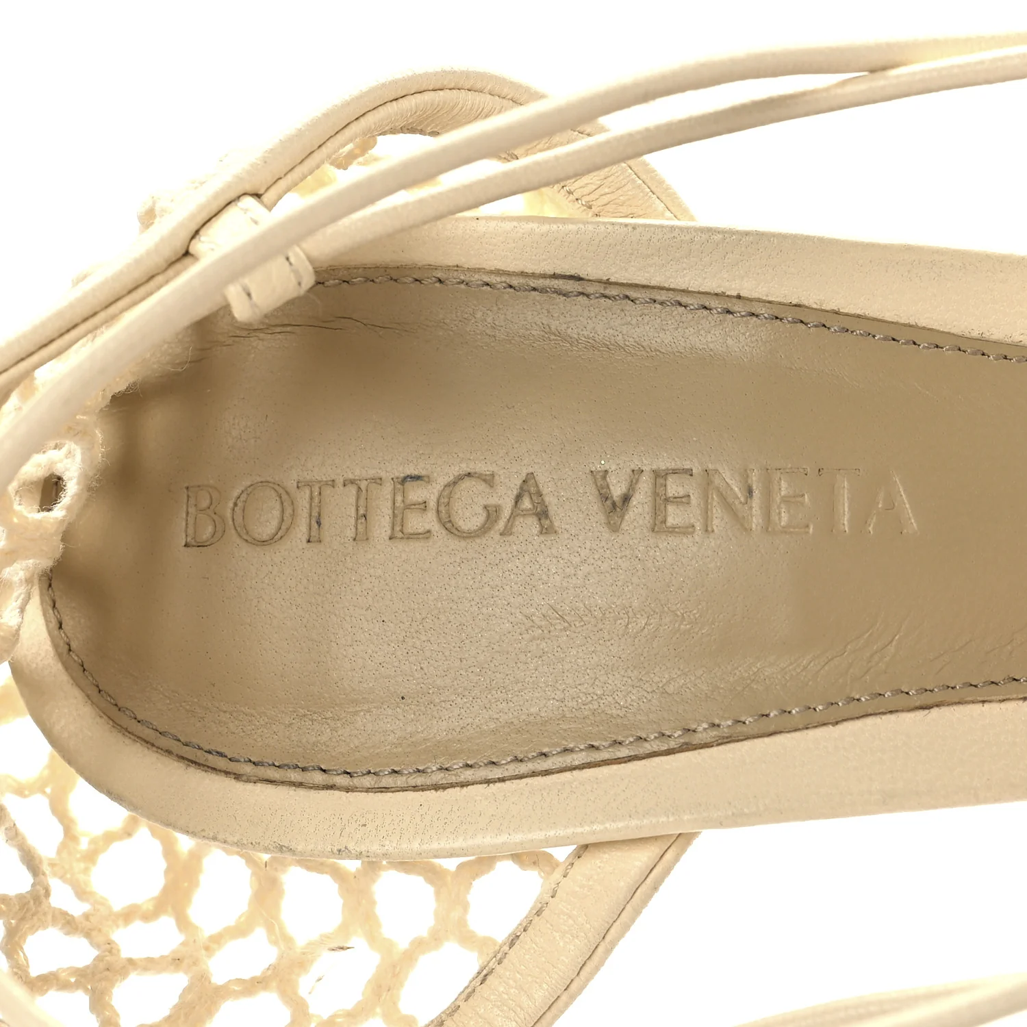Mesh Nappa Stretch Ankle Tie Sandals 36 Toile - Top Club