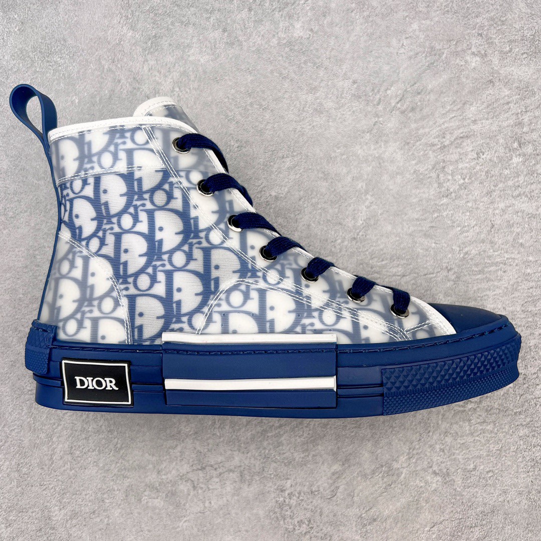 Dior 迪奥 B23 满印logo 高筒 休闲鞋 运动鞋 板鞋 男鞋 女鞋 蓝色 3SH118YNT_H565 - Sneaker Replica Workshop