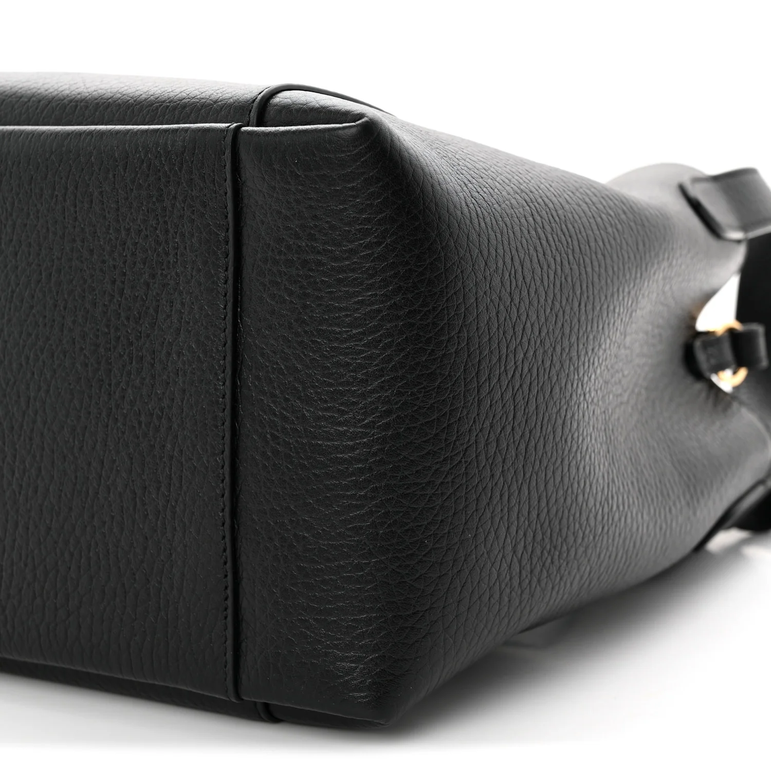Calfskin Medium Signature Bucket Bag Black - Top Club