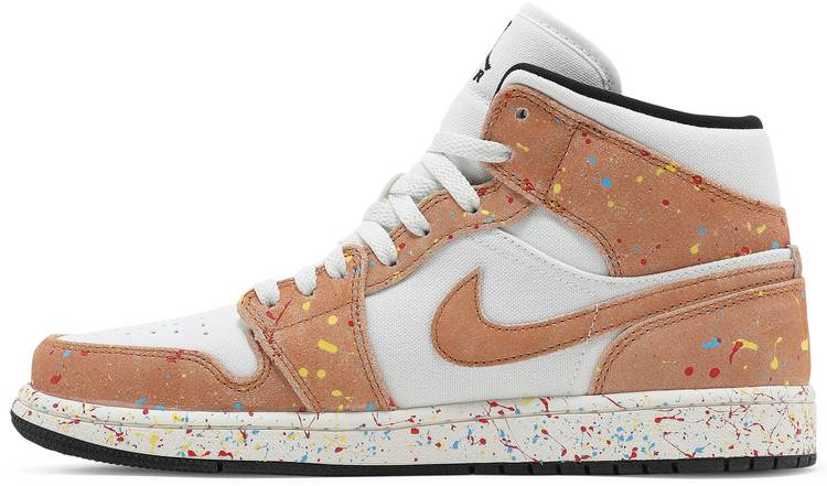 Air Jordan 1 Mid SE  Brushstroke Paint Splatter  DA8005-100 - Sneaker Replica Workshop