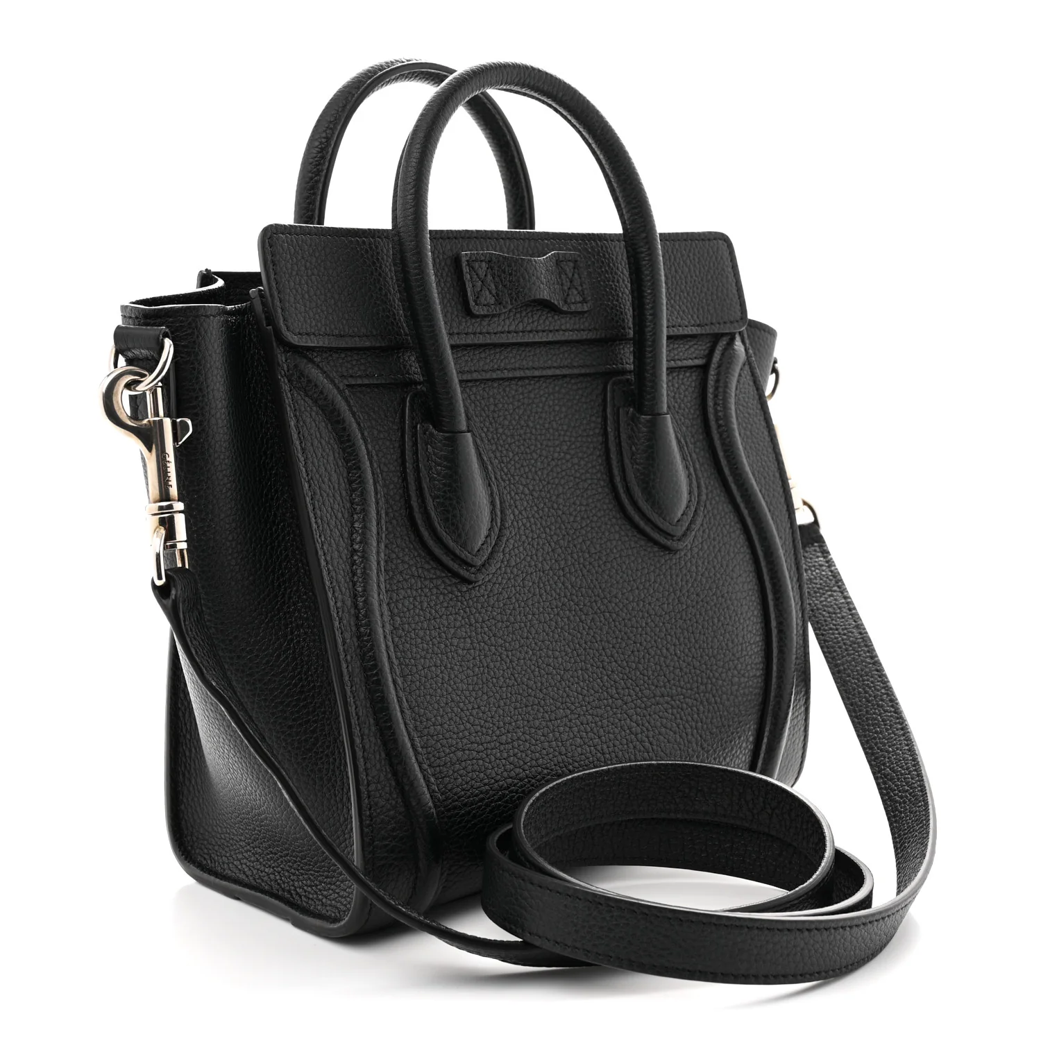 Drummed Calfskin Nano Luggage Black - Top Club