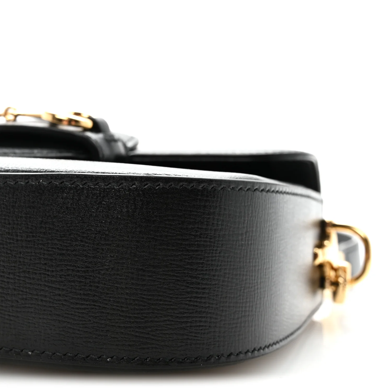 Azalea Calfskin Web Mini Horsebit 1955 Shoulder Bag Black - Top Club