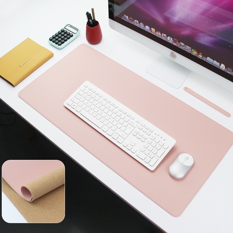 European-Style Desk Protector Embossed Logo Factory Custom Made Waterproof PU Leather Cork Backing Oilproof Nonwoven Place Mats