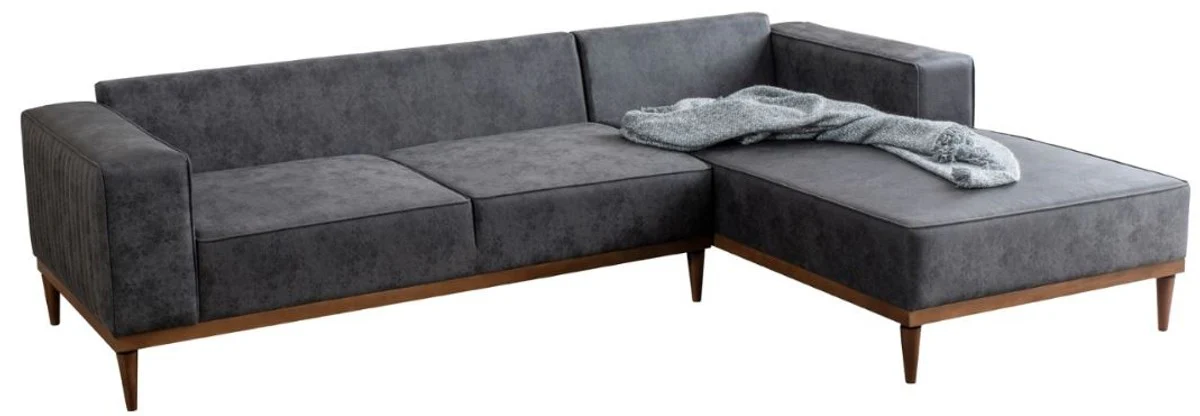 Luxury corner sofa gray / brown 265 x 180 x H. 70 cm - Elegant living room sofa - Luxury furniture