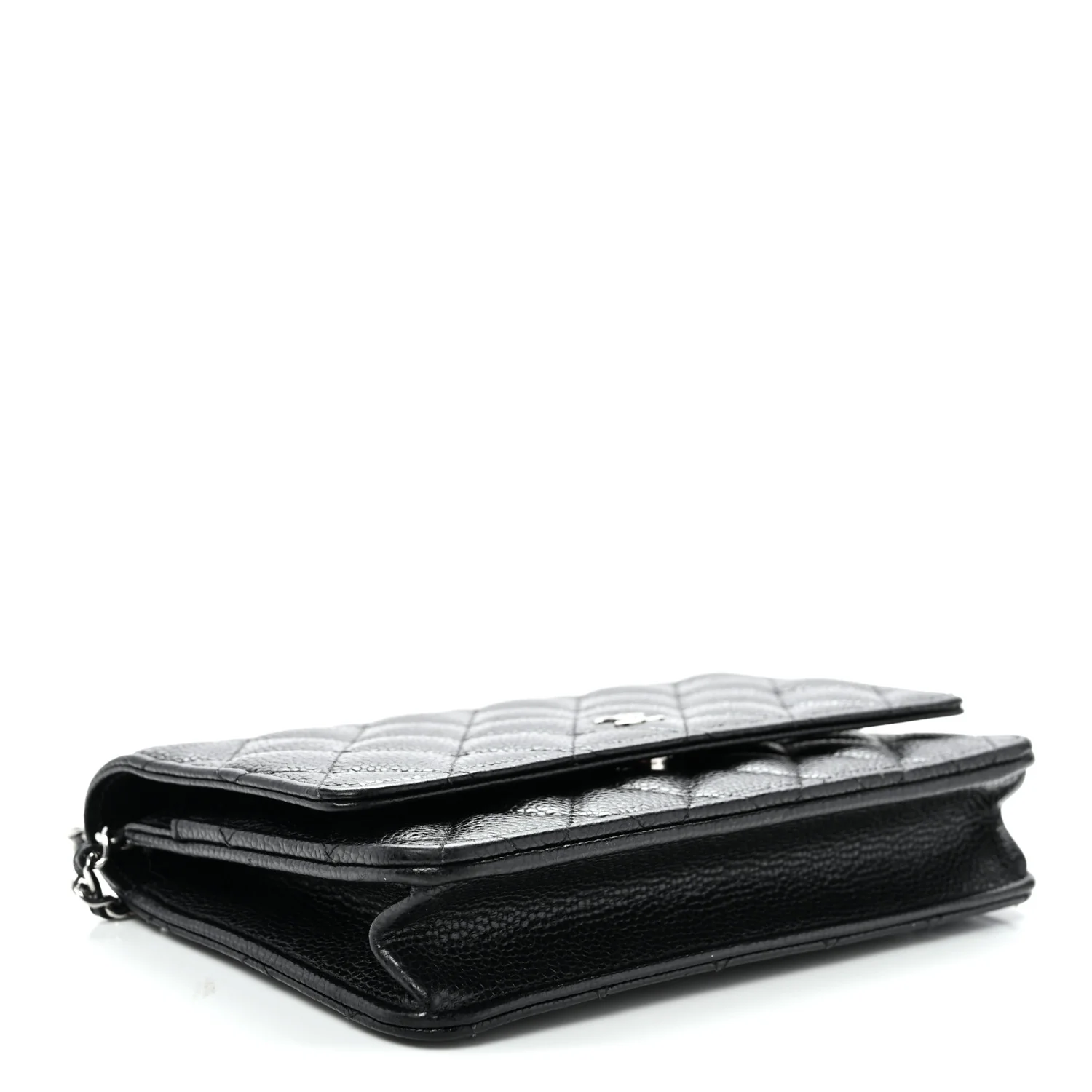 Caviar Quilted Wallet on Chain WOC Black - Top Club