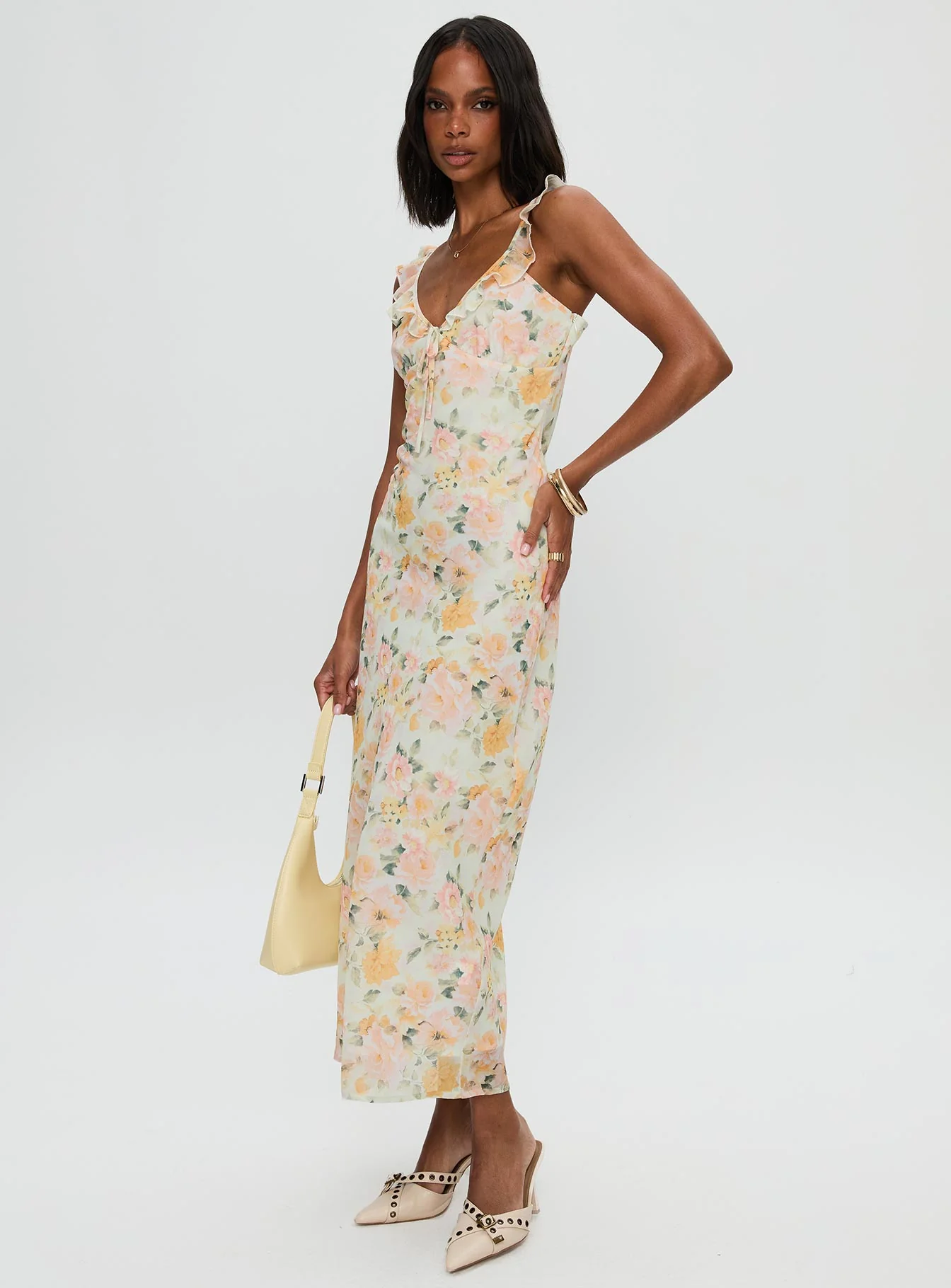 On A Wave Frill Detail Maxi Dress Multi