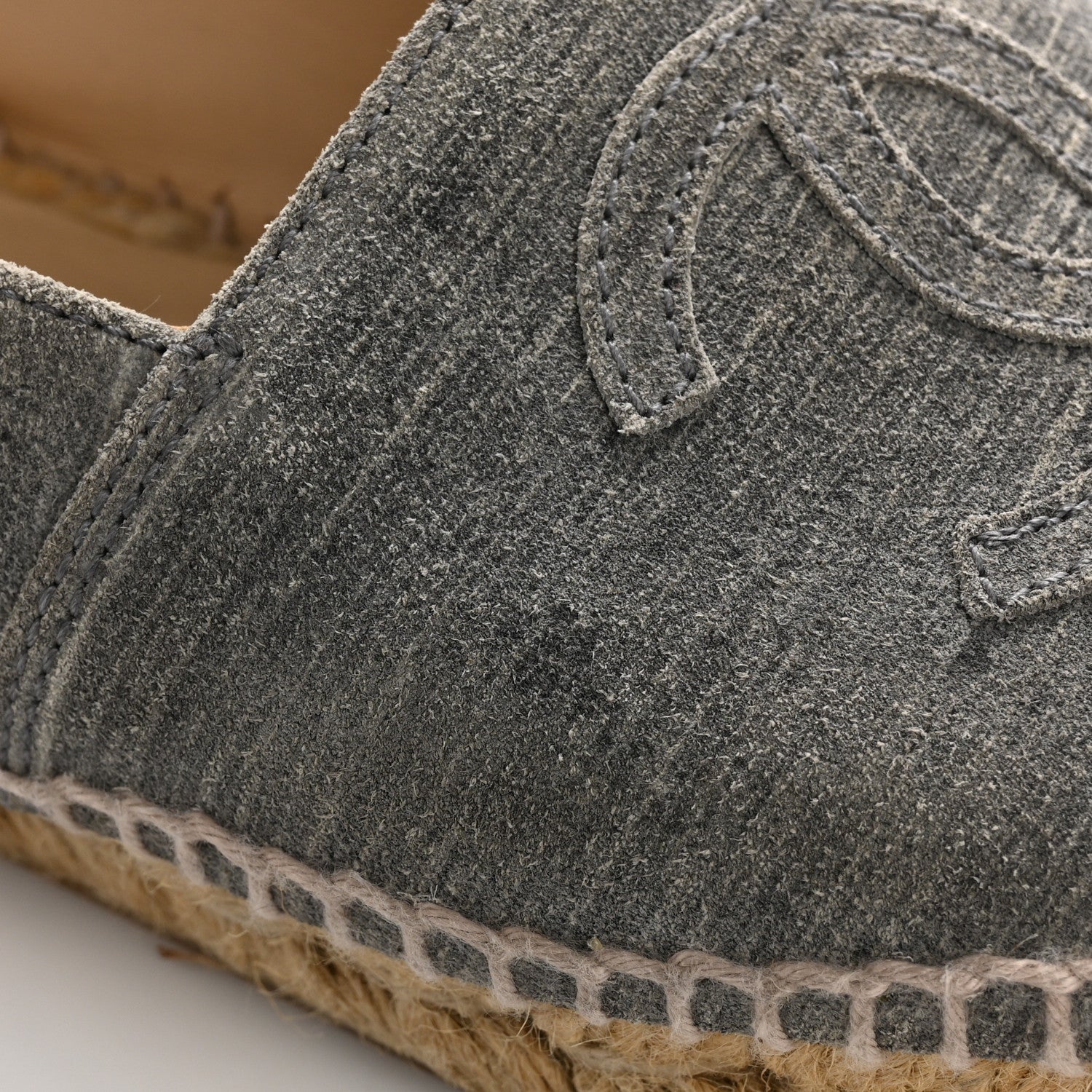 Striated Suede Espadrilles 37 Dark Grey - Top Club