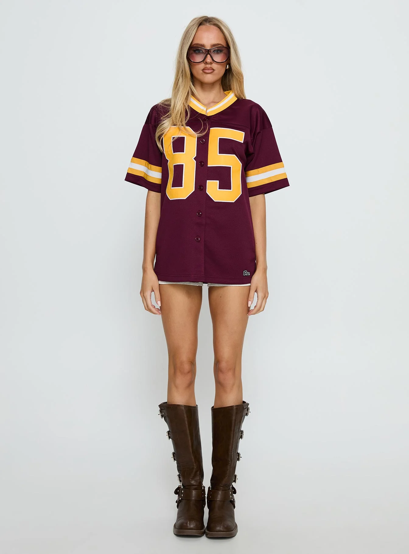 ASU Football Button Down Jersey Maroon