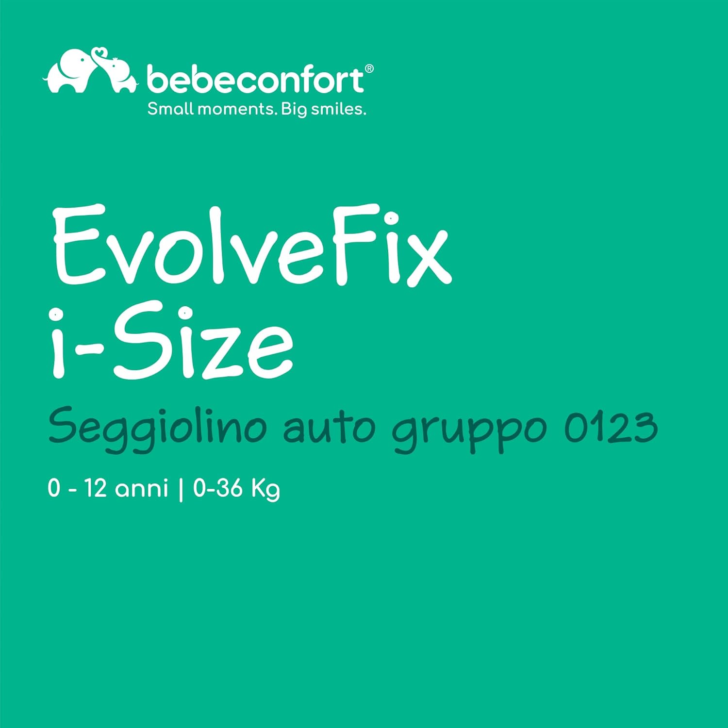 Bebeconfort EvolveFix i-Size Seggiolino Auto 0-36 kg, Seggiolino 360 girevole, 0-12 anni, 40-150 cm, Isofix, Reclinabile 5 posizioni, Regolabile in Altezza, Top Tether, Tessuti Traspiranti, Black Mist