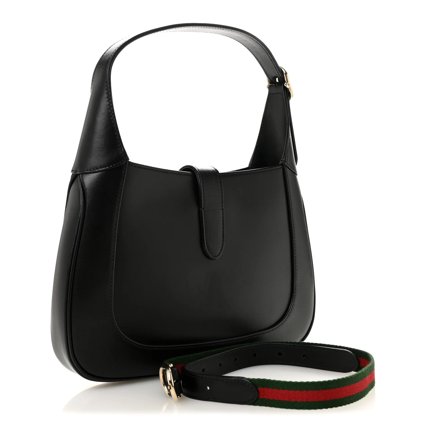 Calfskin Small Jackie Shoulder Bag Black - Top Club