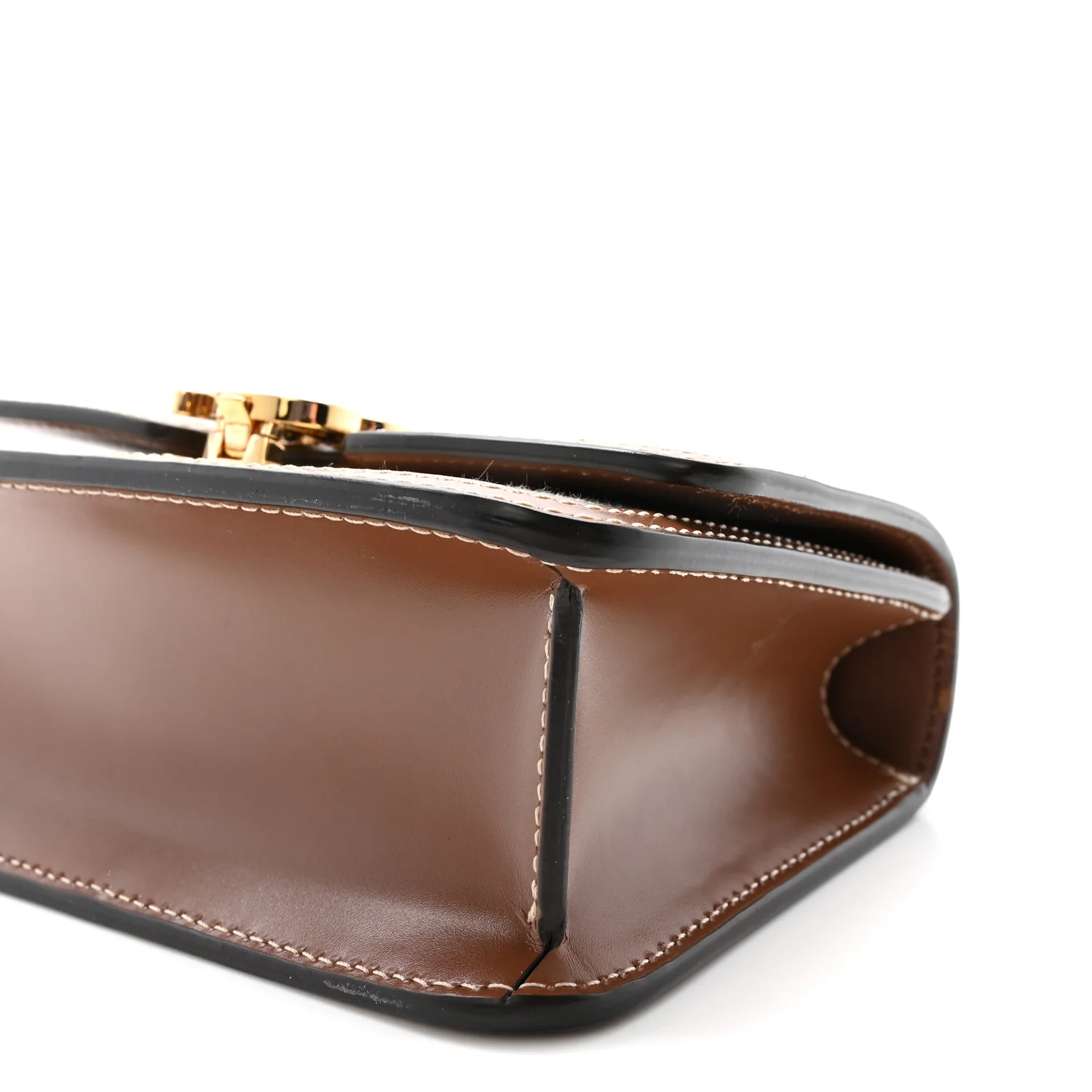 Canvas Calfskin Mini TB Bag Natural Malt Brown - Top Club