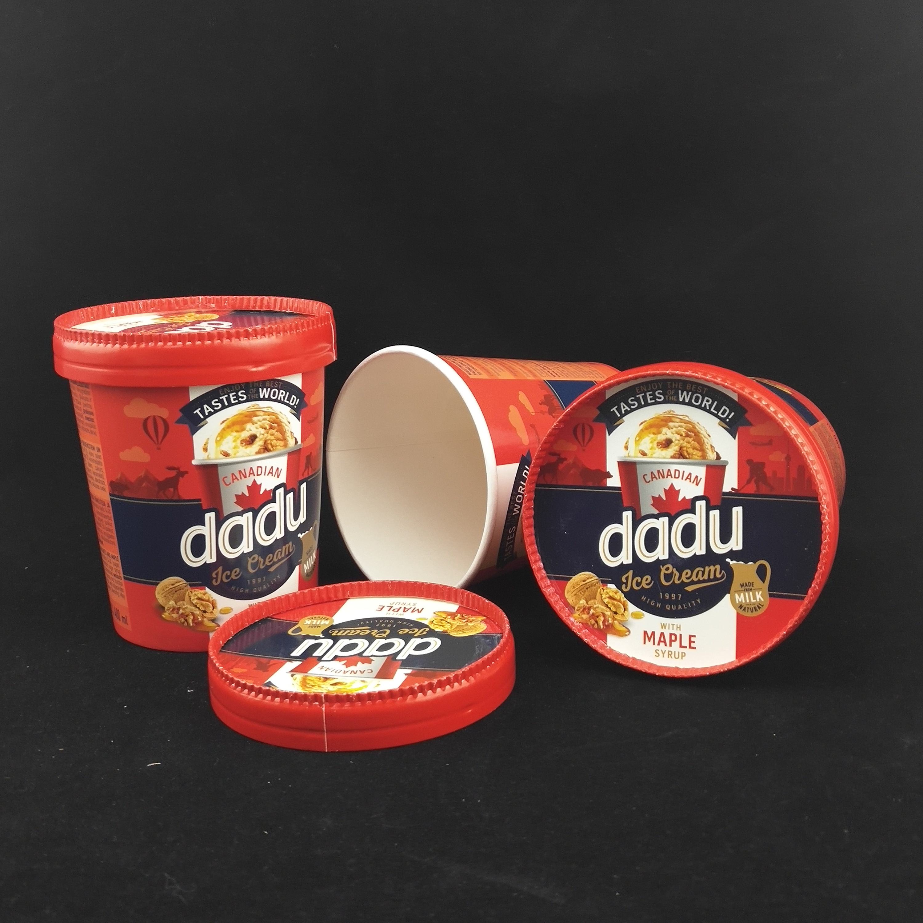Stackable Paper Lids Soup Bowl Cup Paper Lid Ice Cream Cups Lids Printing Customized