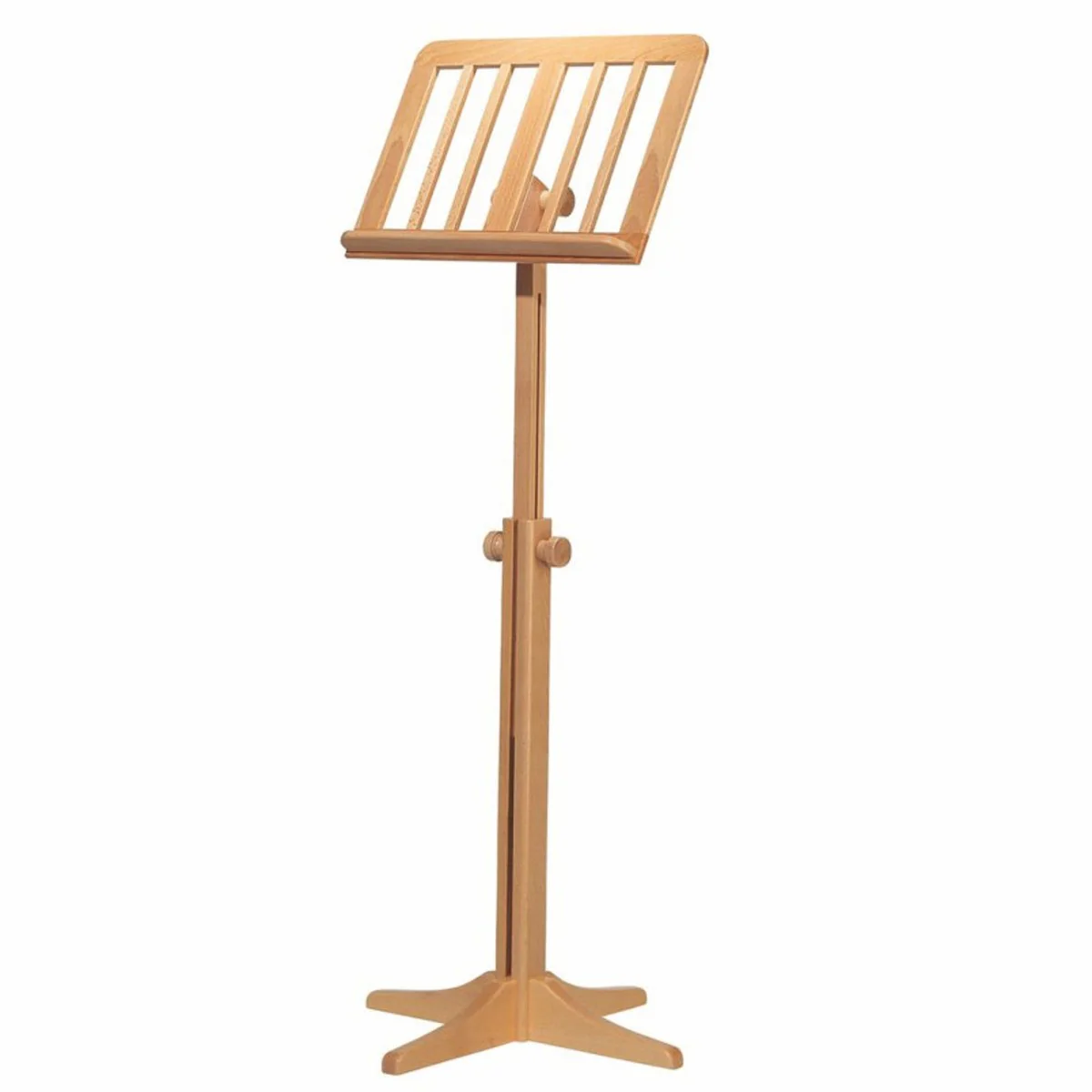 Luxury solid wood music stand natural colors H. 71.5-125 cm - Made in Italy