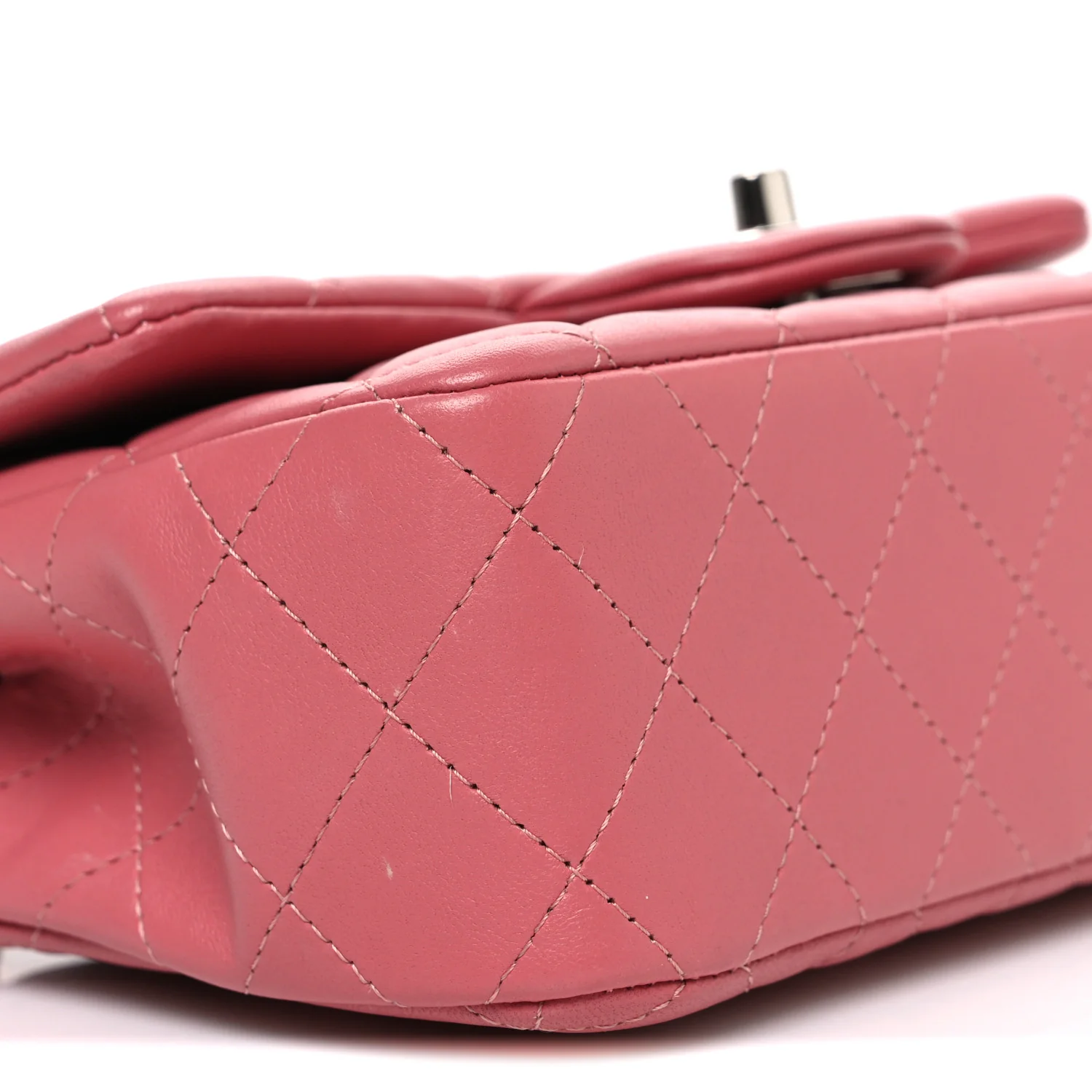 Lambskin Quilted Mini Rectangular Flap Pink - Top Club