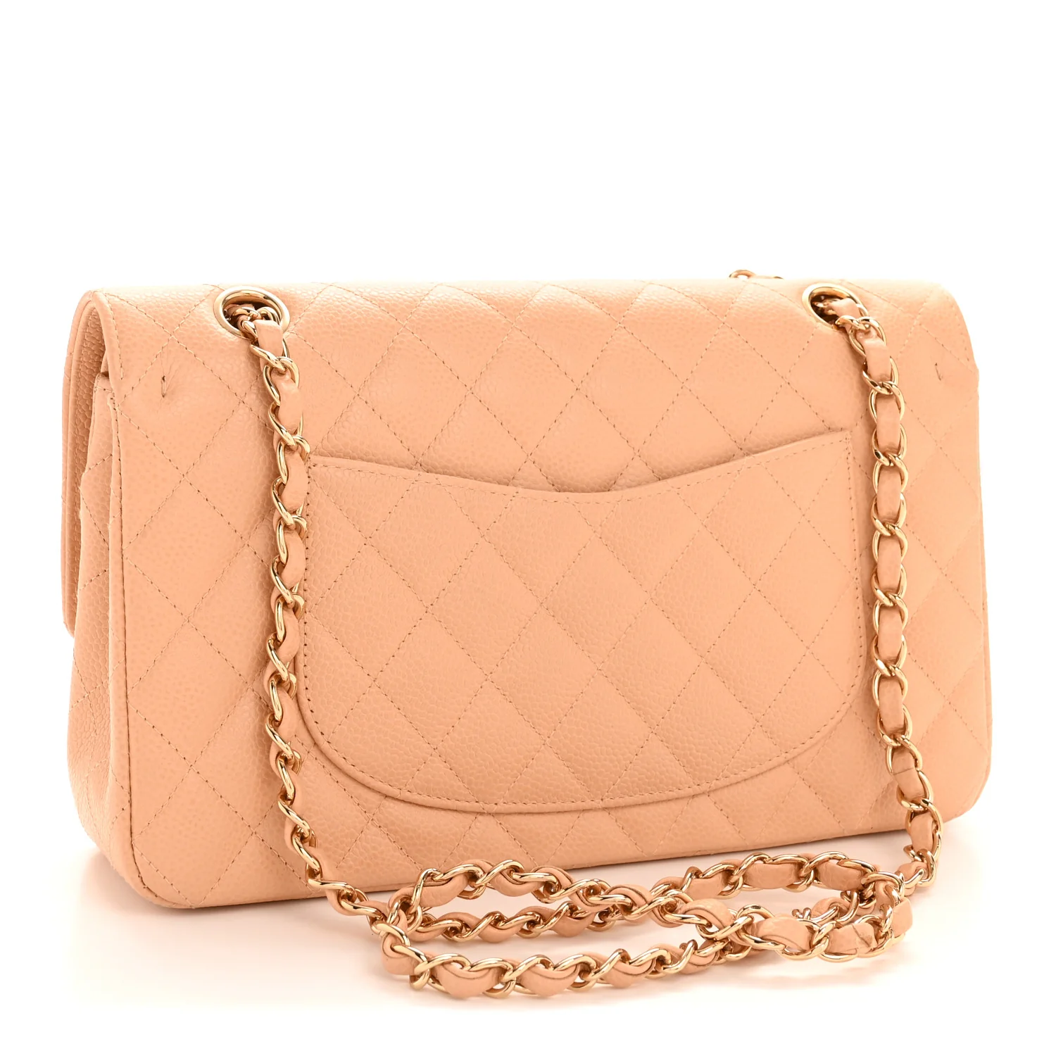 Caviar Quilted Medium Double Flap Beige Clair - Top Club