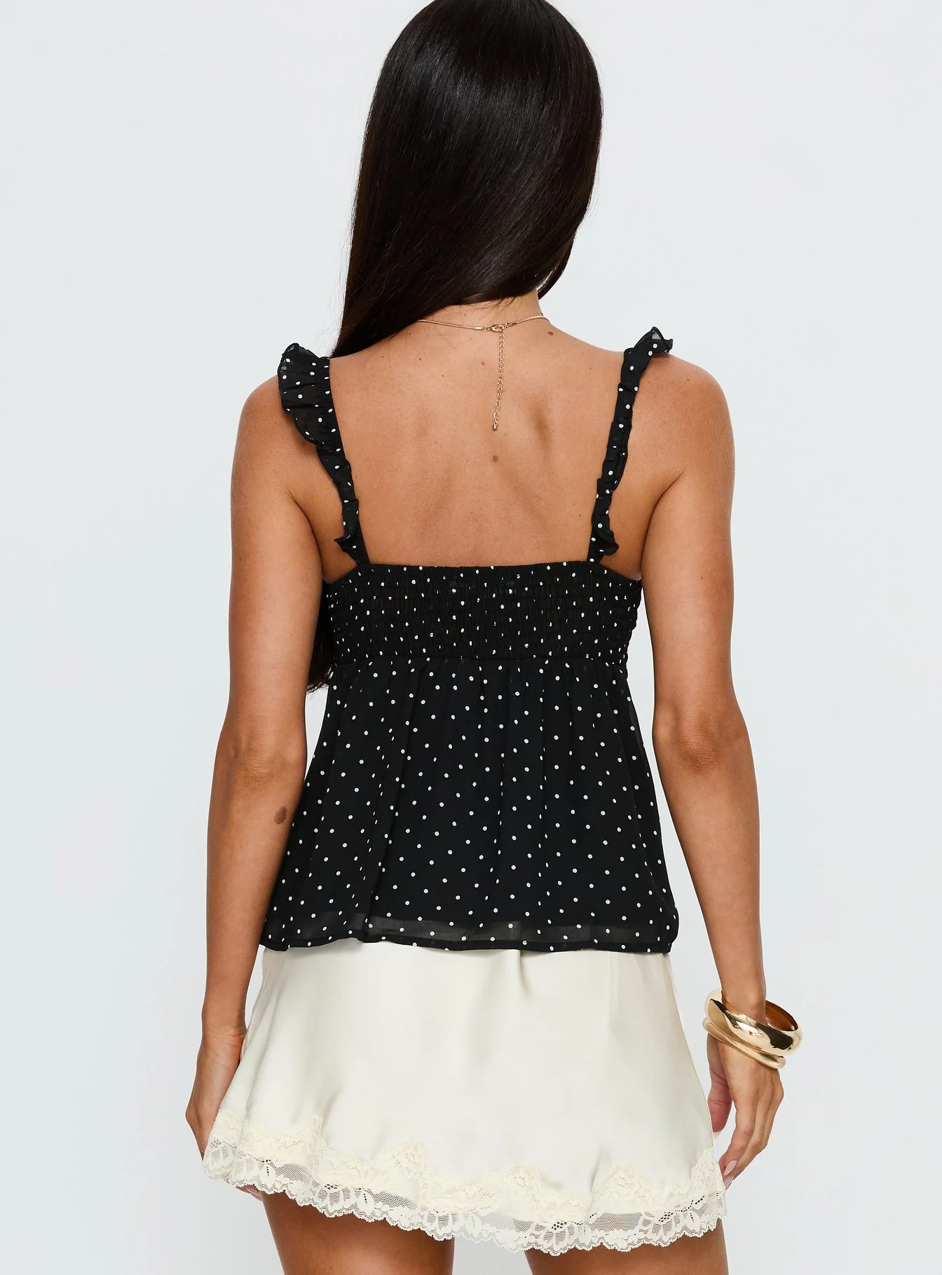 Madaleine Top Black Polka