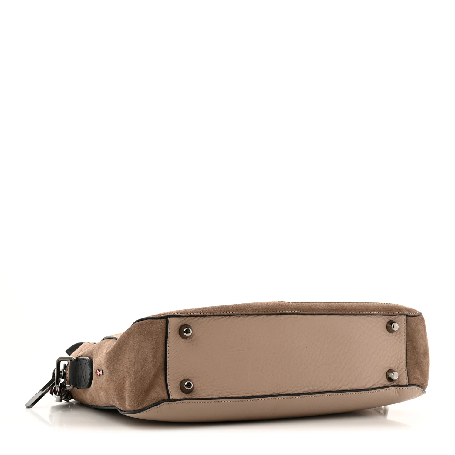 Suede Calfskin Aliosha Messenger Cappuccino Black - Top Club