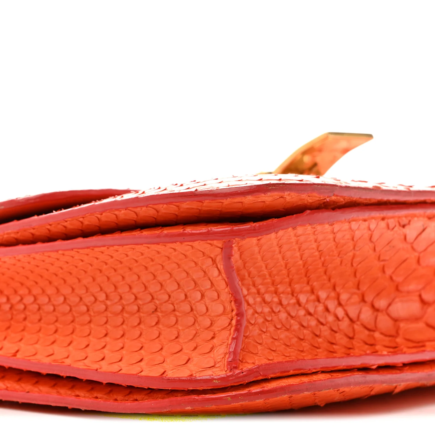 Snakeskin Medium Classic Box Flap Orange - Top Club
