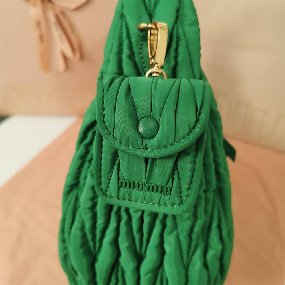 Miu Wander matelasse regenerated nylon hobo bag - Top Club