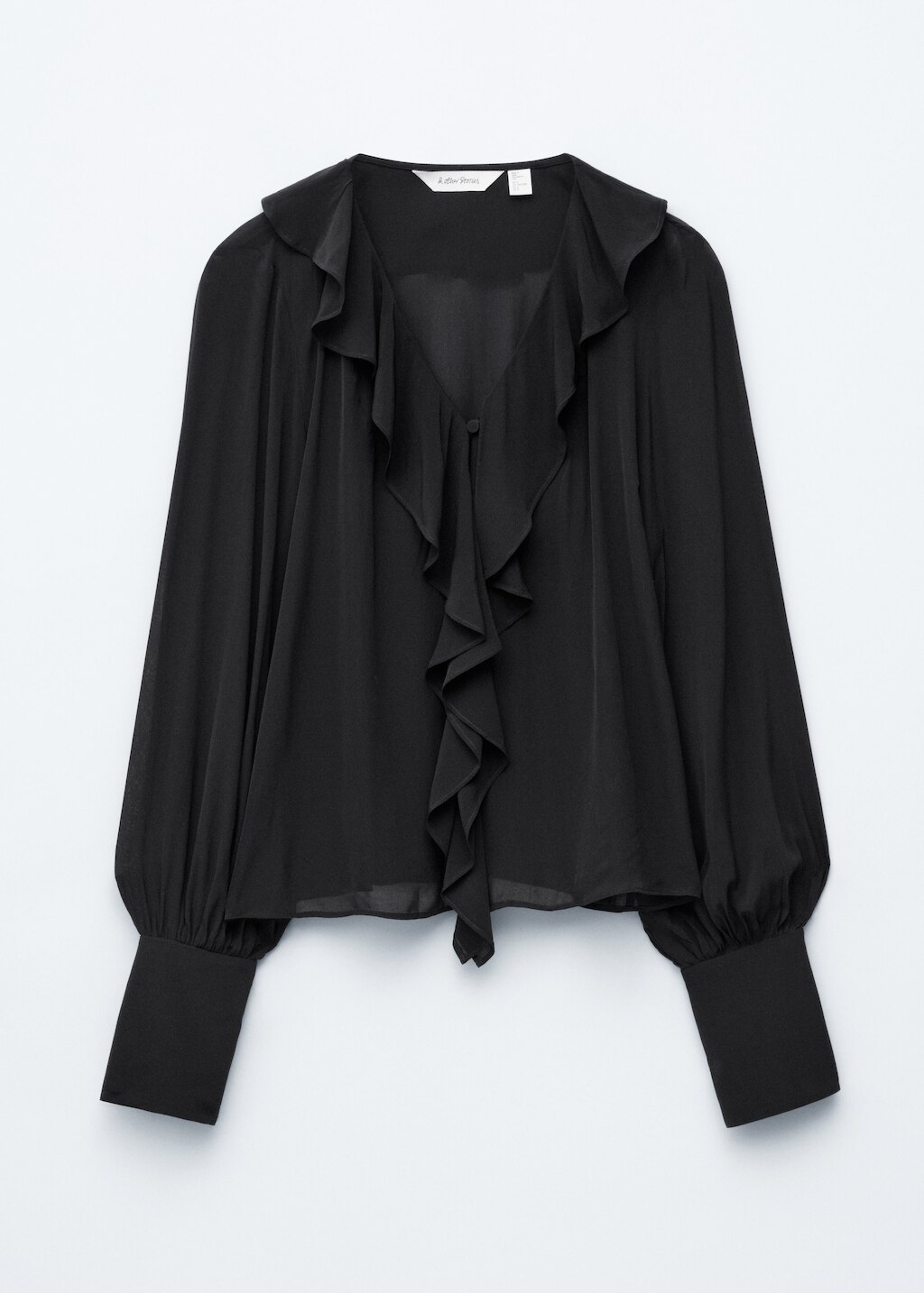 & Other Stories RUFFLE V-NECK BLOUSE