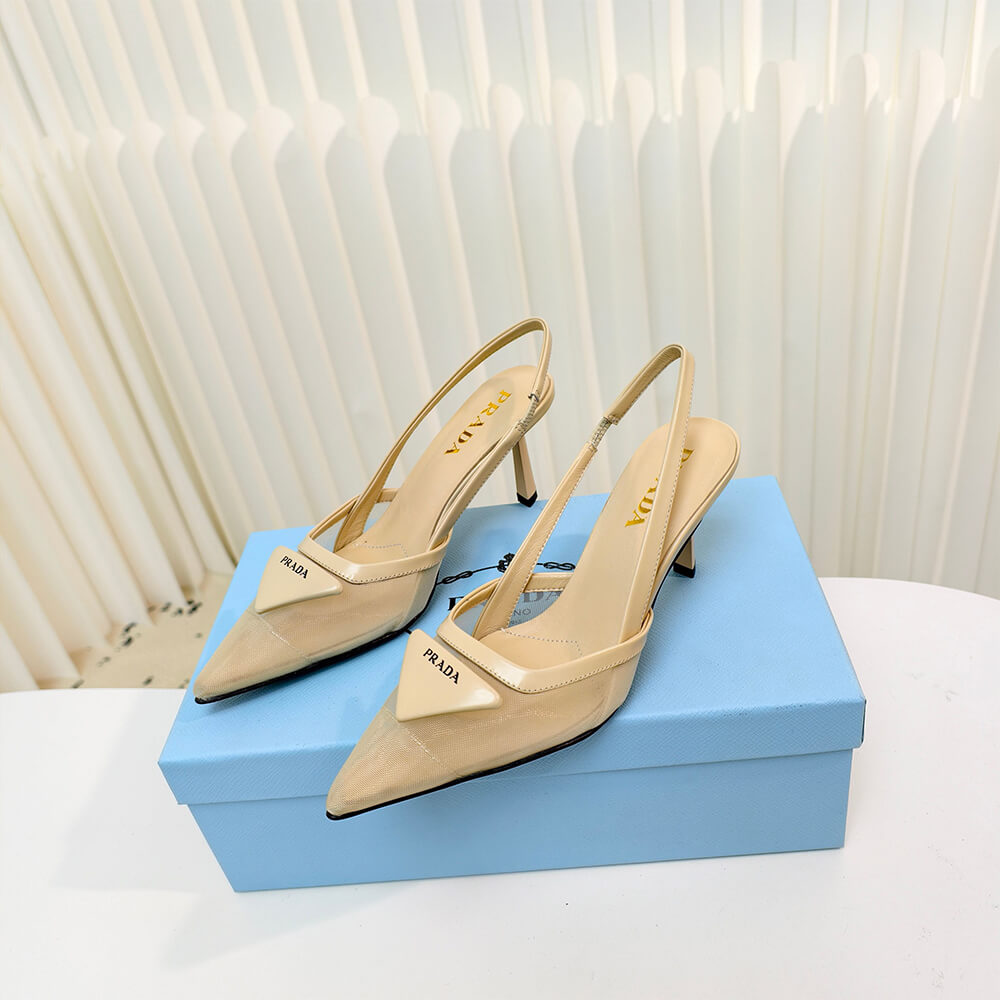 PRADA Mesh fabric slingback pumps - Top Club