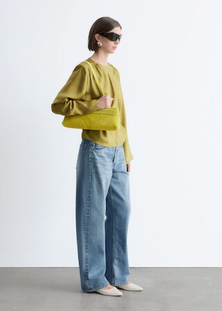 & Other Stories GATHERED TIE-BELT BLOUSE