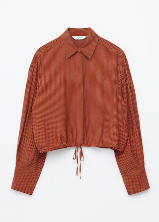 & Other Stories CHECKED DRAWSTRING SHIRT