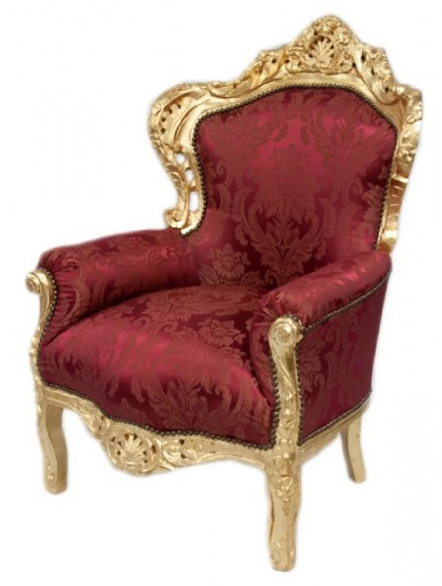 Baroque armchair King Bordeaux pattern / gold Mod2 - antique style furniture