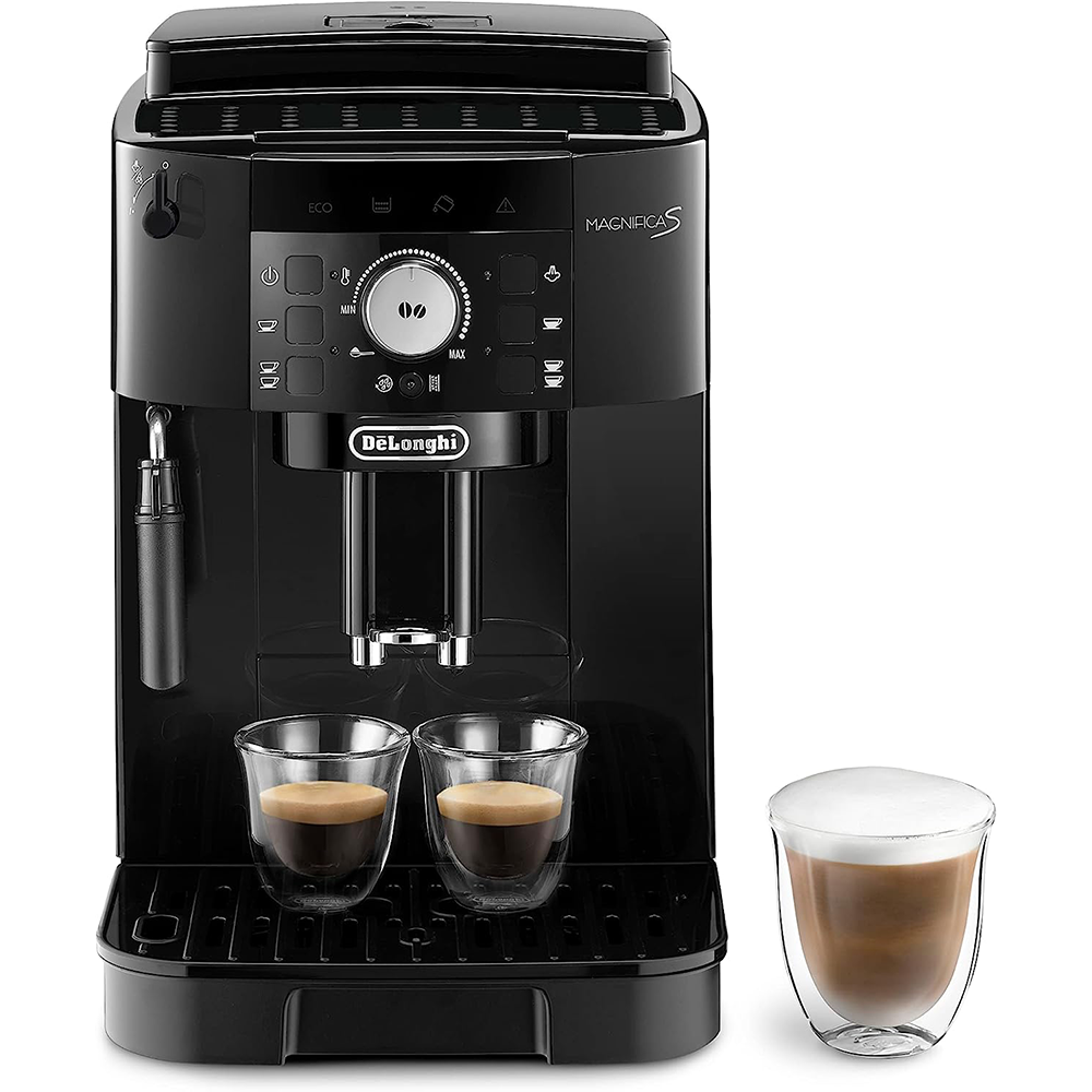 ECAM11.112.B Fully automatic coffee machine with milk paddle nozzle for cappuccino with espresso direct selection buttons and Rotary Control 2 Cup function black