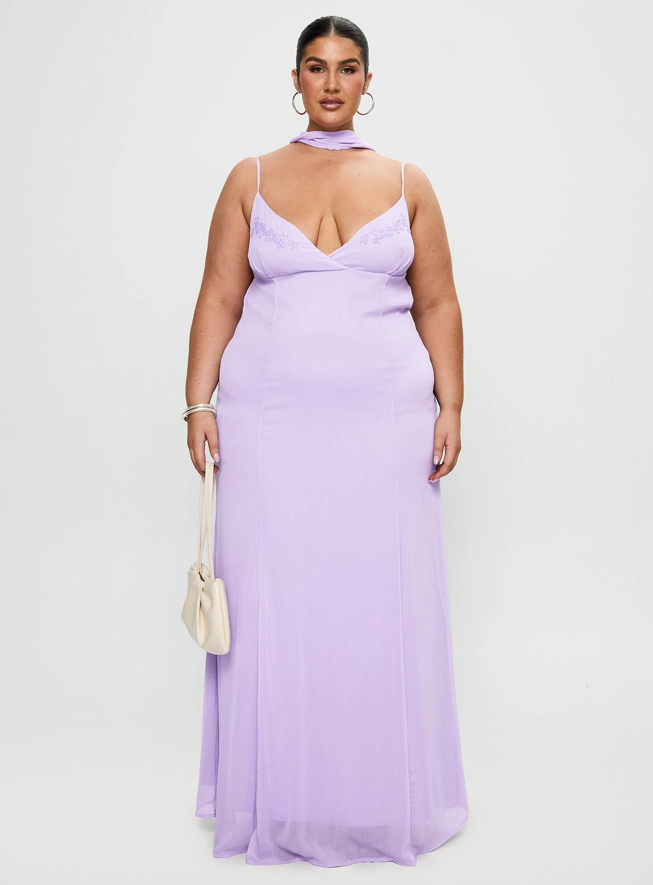 Jadira Scarf Maxi Dress Purple Curve