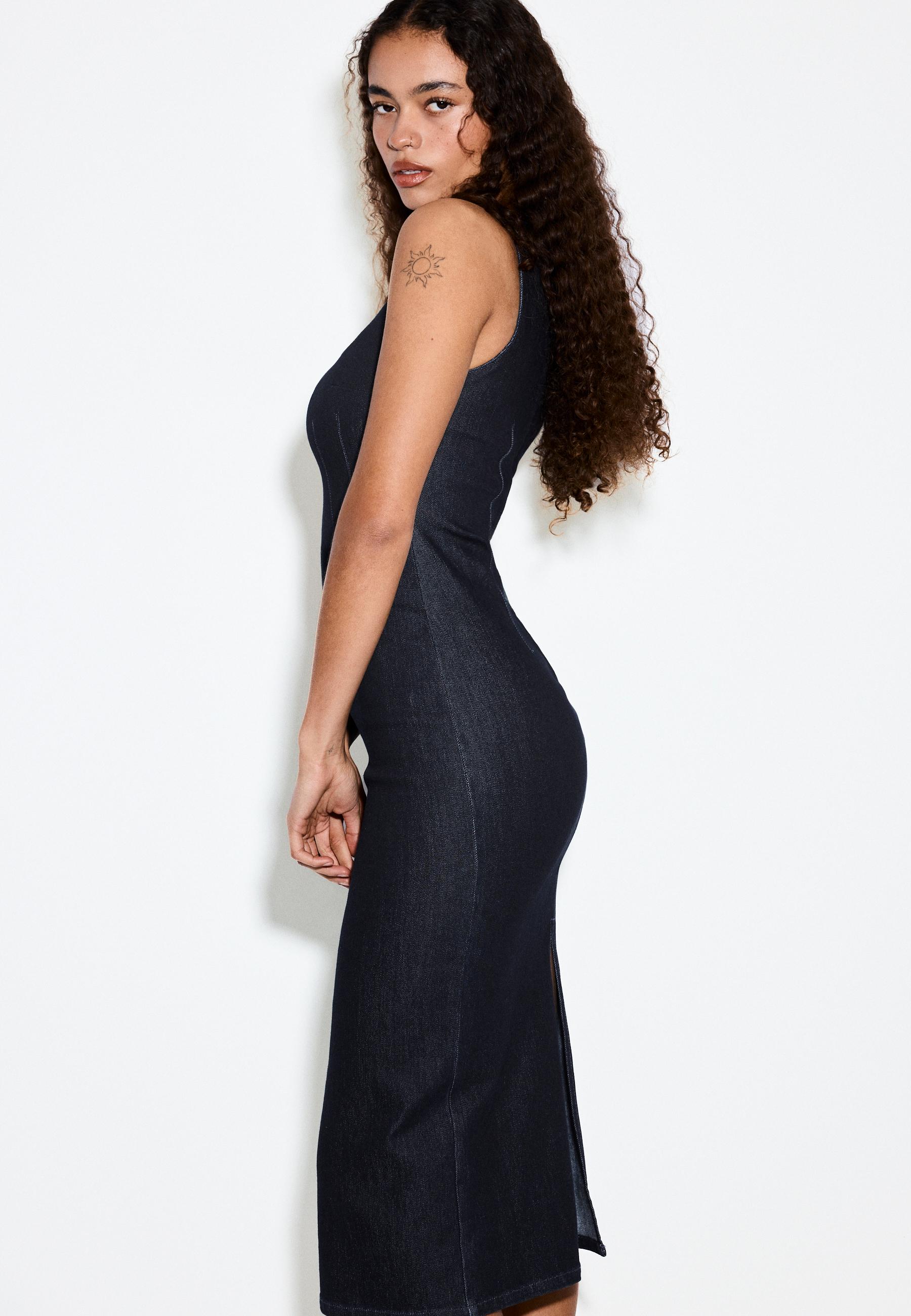 DENIM MIDI DRESS