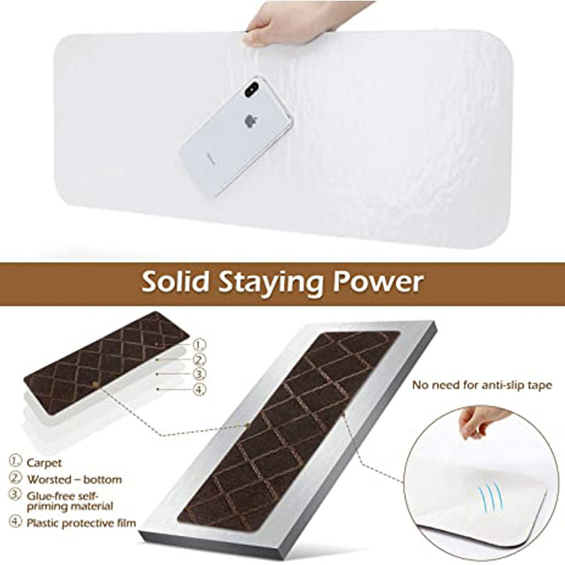 Hot Selling High Quality Anti-Slip Printed Rubber Back Carpet Stair Mat Anti-Slip Stair Foot Pedal Mat（10 pcs）