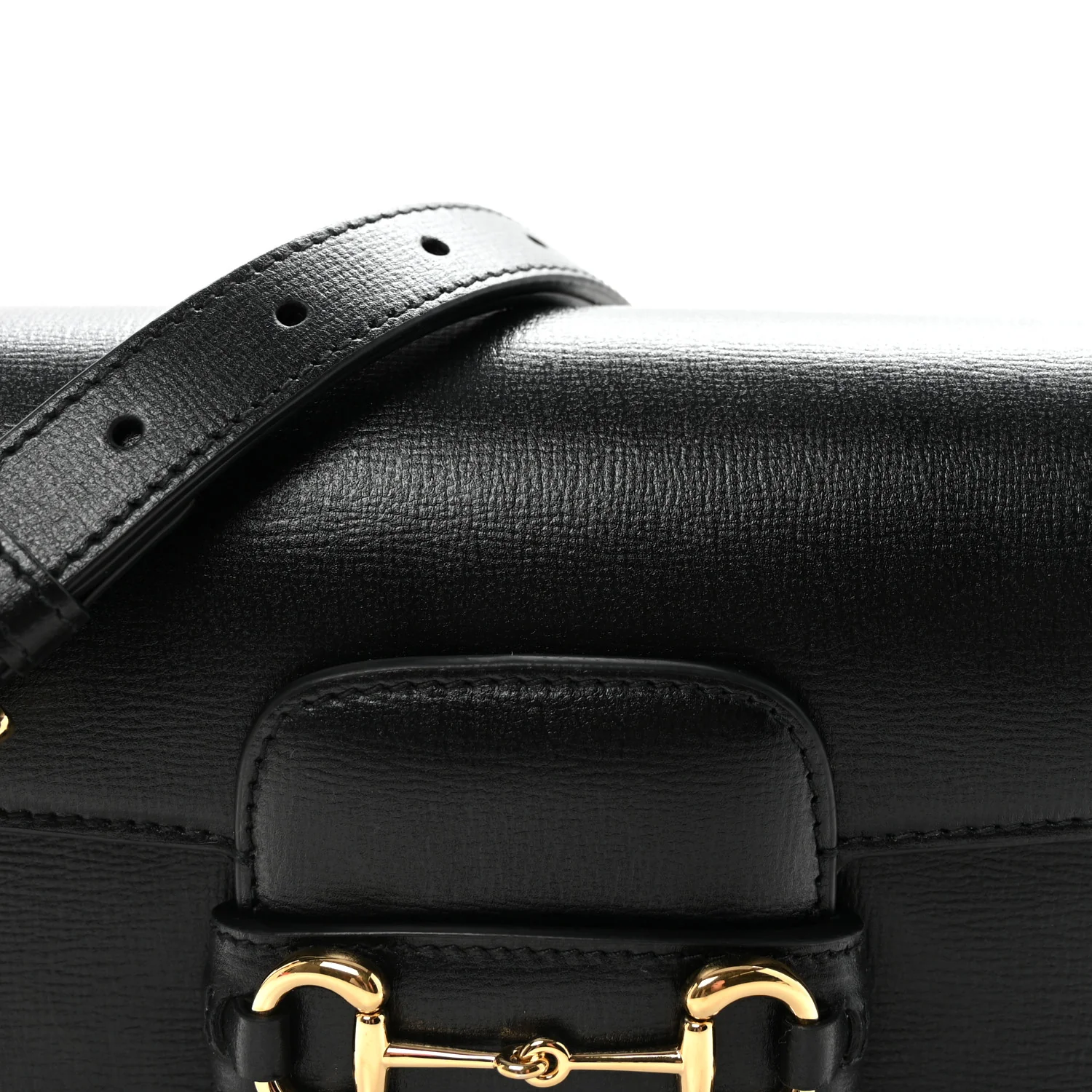 Azalea Calfskin Web Mini Horsebit 1955 Shoulder Bag Black - Top Club