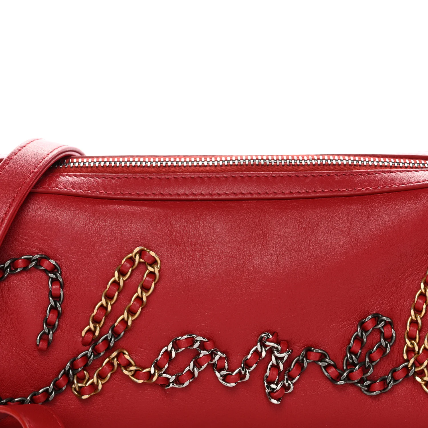 Calfskin Chain 20s Signature Bowling Bag Red - Top Club