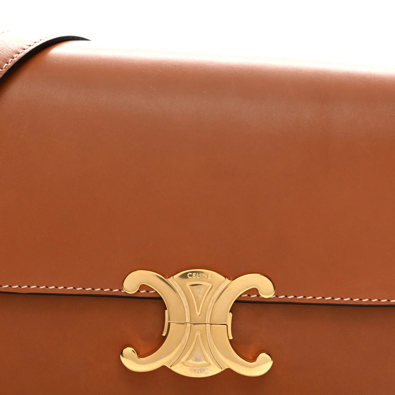Natural Calfskin Medium Triomphe Tan - Top Club
