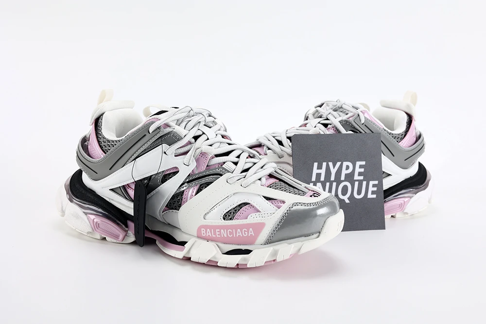 BALENCIAGA WHITE GRAY PINK TRACK SNEAKER - Sneaker Replica Workshop