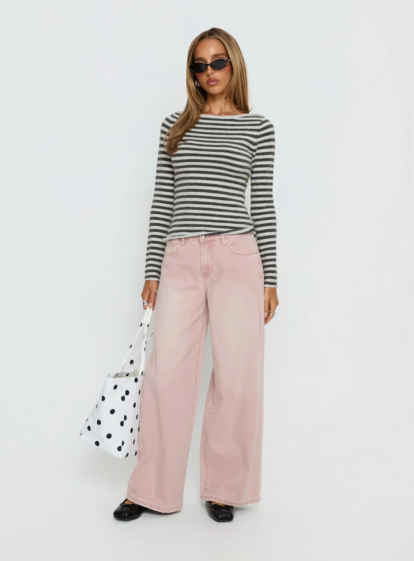 Lucky Dip Mid Rise Straight Leg Jeans Washed Pink