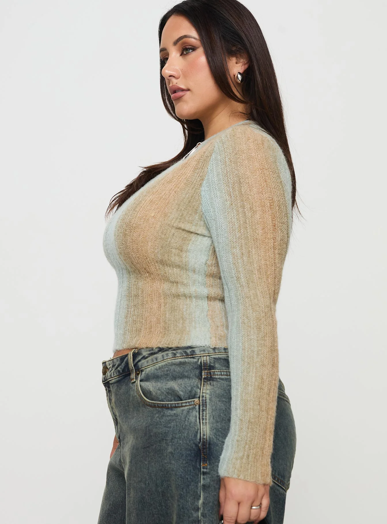 Cardenas Long Sleeve Top Green Curve