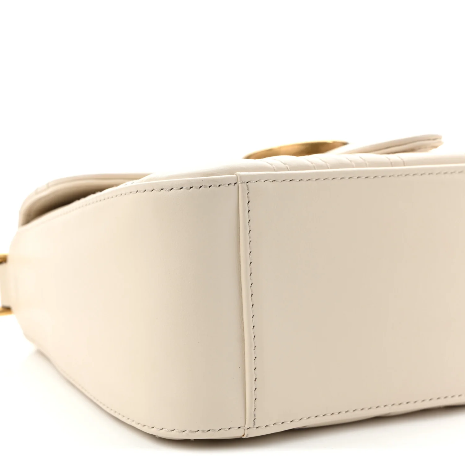 Calfskin Matelasse Mini GG Marmont Top Handle Shoulder Bag White - Top Club