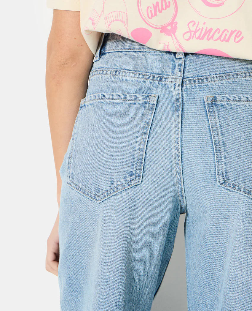 Pimkie Jean extra wide taille haute avec jeux de coutures