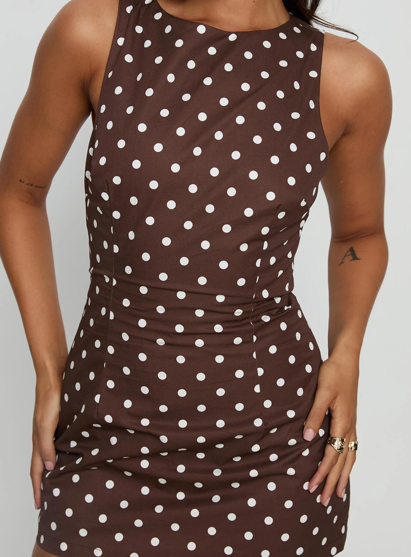 Yumiko Romper Brown Polka Dot