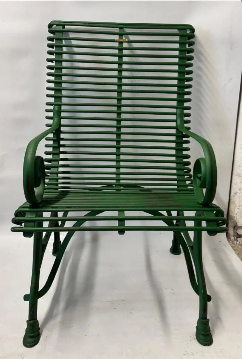 Art Nouveau garden chair with armrests green H. 105 cm - garden furniture