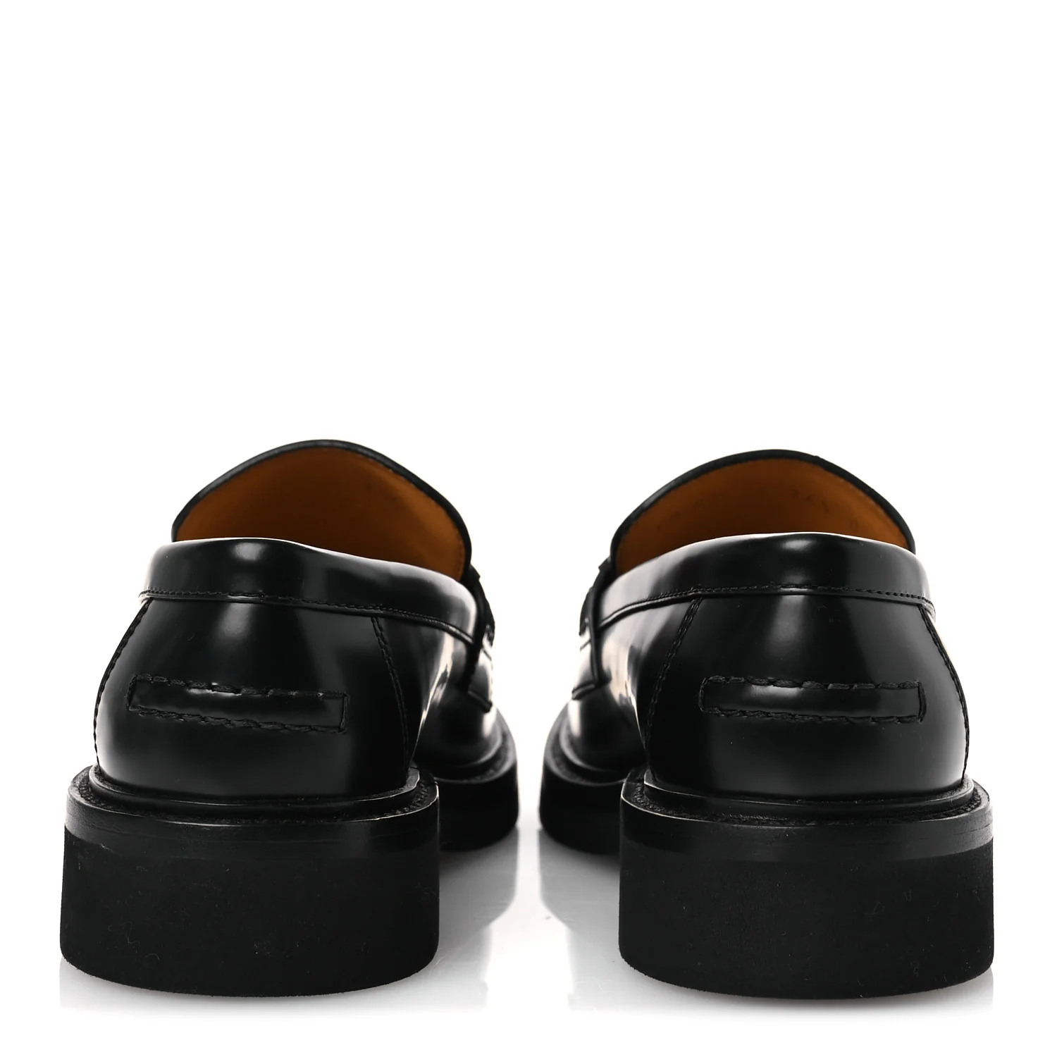 Brushed Calfskin Boy Platform Loafers 35.5 Black - Top Club