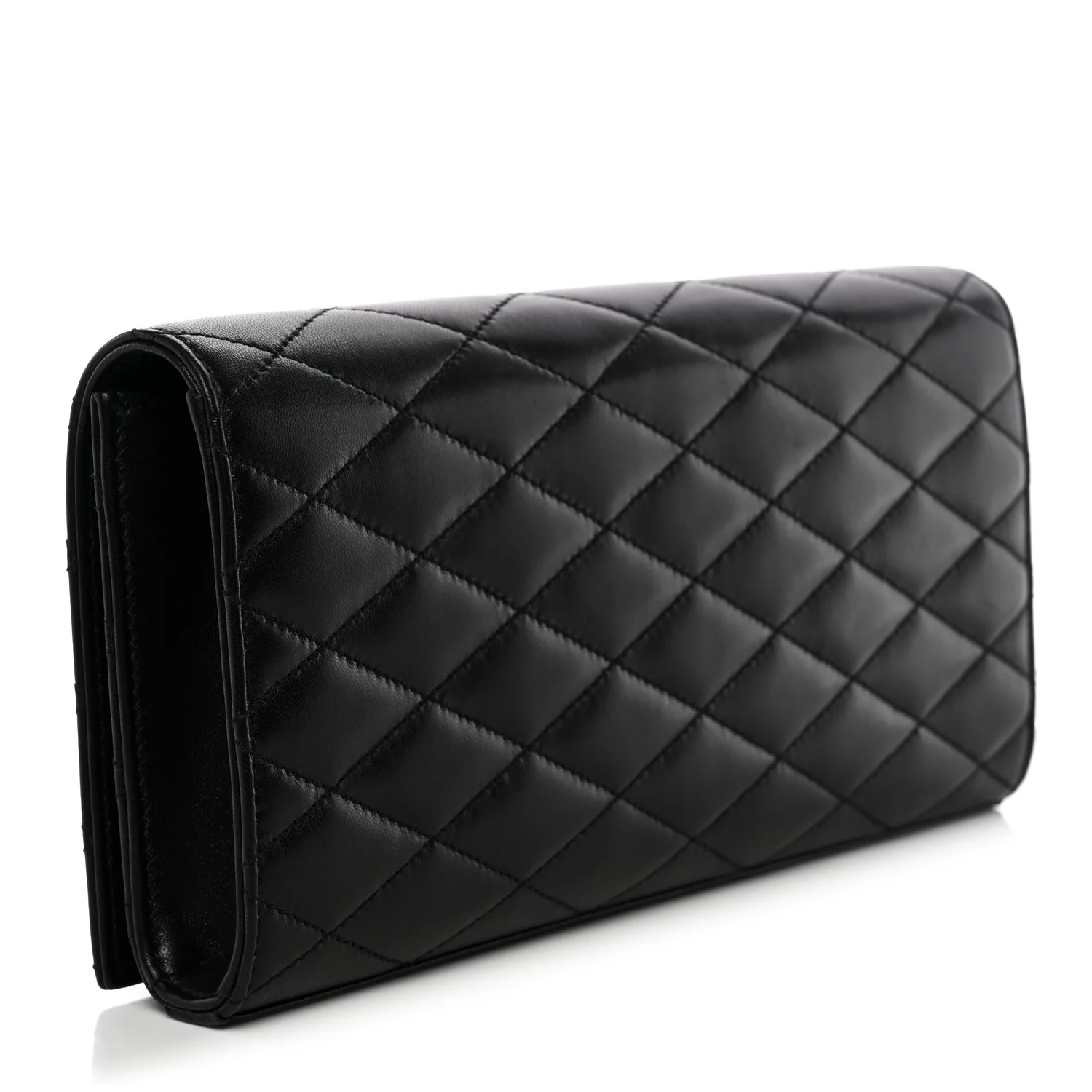 Lambskin Quilted Kate Clutch Black - Top Club