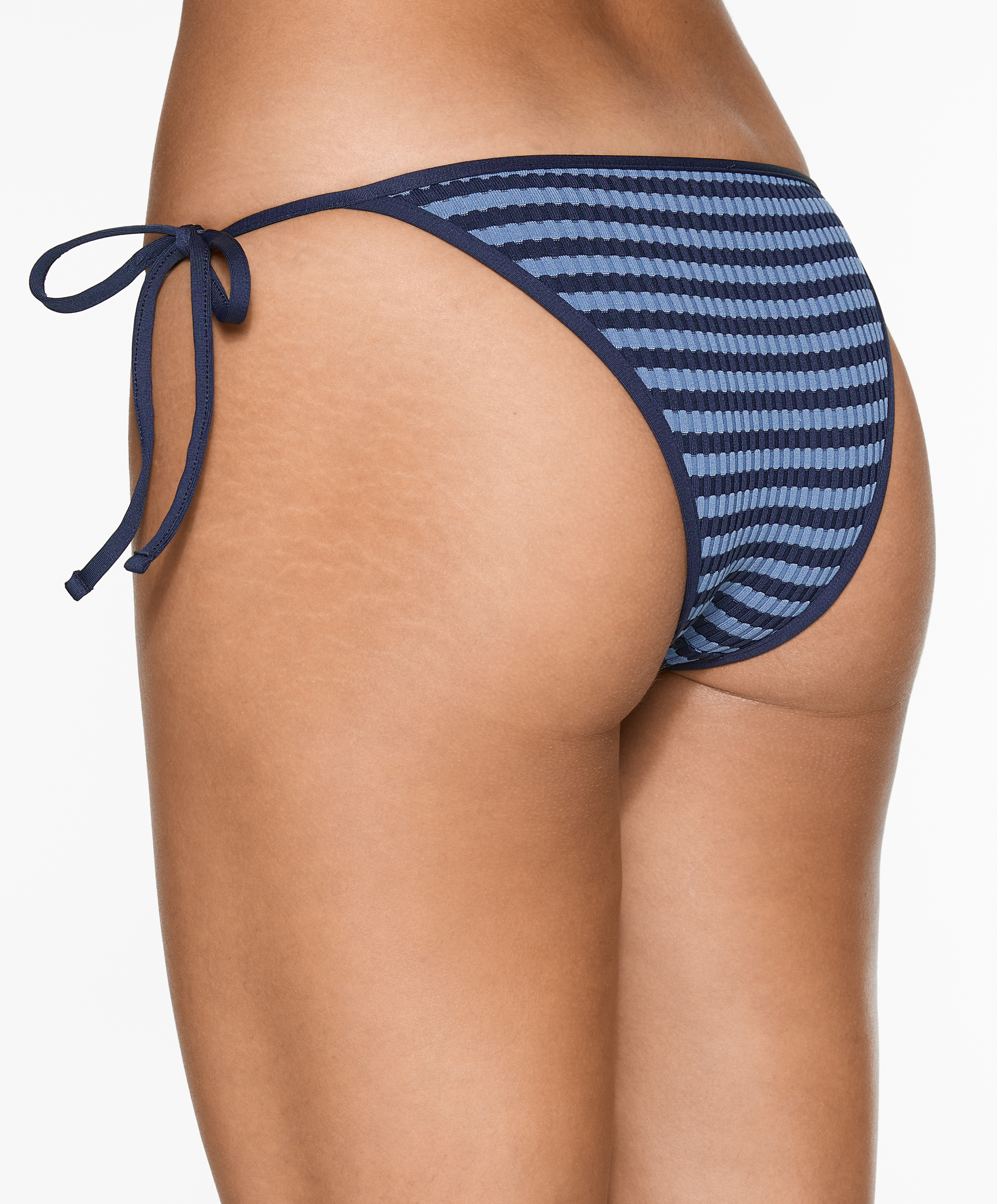 OYSHO Textured stripe medium-coverage bikini briefs with ties
