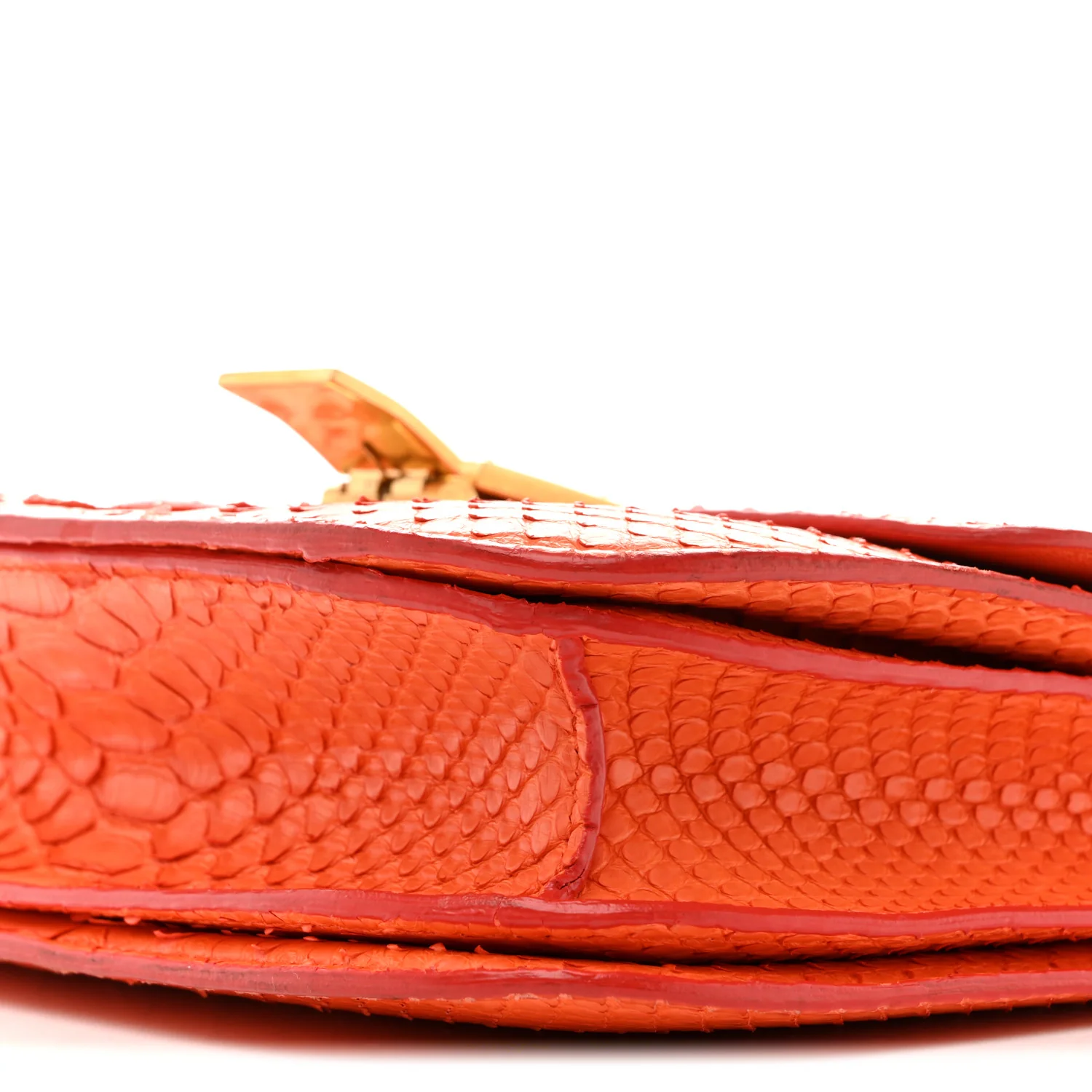 Snakeskin Medium Classic Box Flap Orange - Top Club