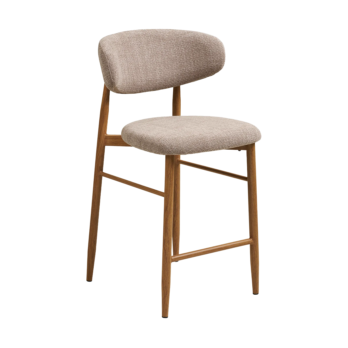 Barkruk Jolien H65 cm naturel onderstel taupe