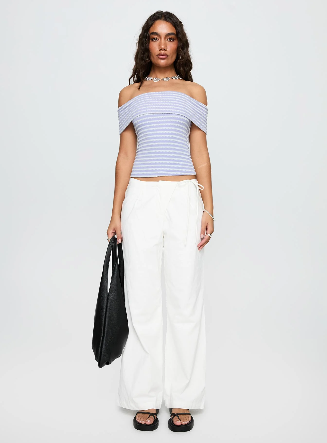 Leyah Tie Side Pants White